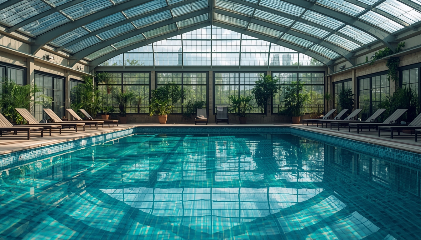 Relaxing pool session at Shyxaroniz facility