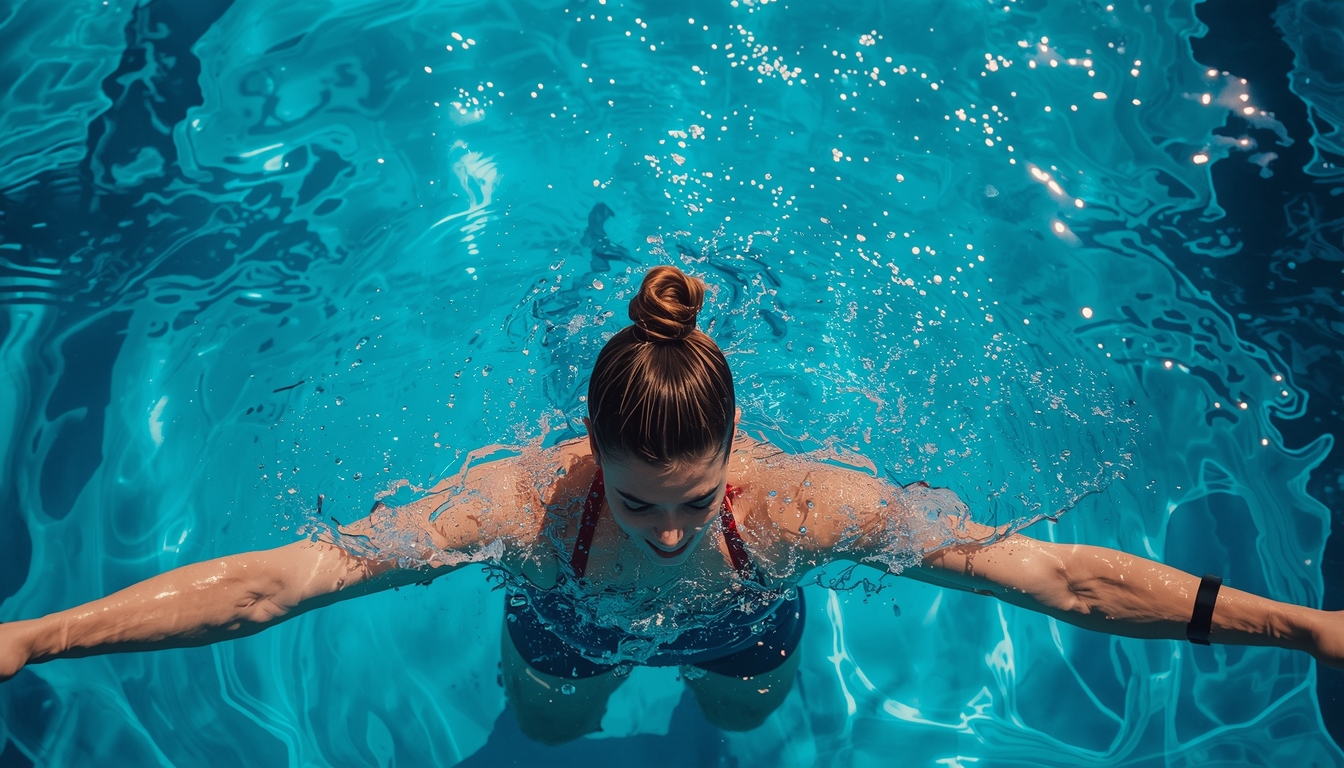 Active fitness training in pool at Shyxaroniz